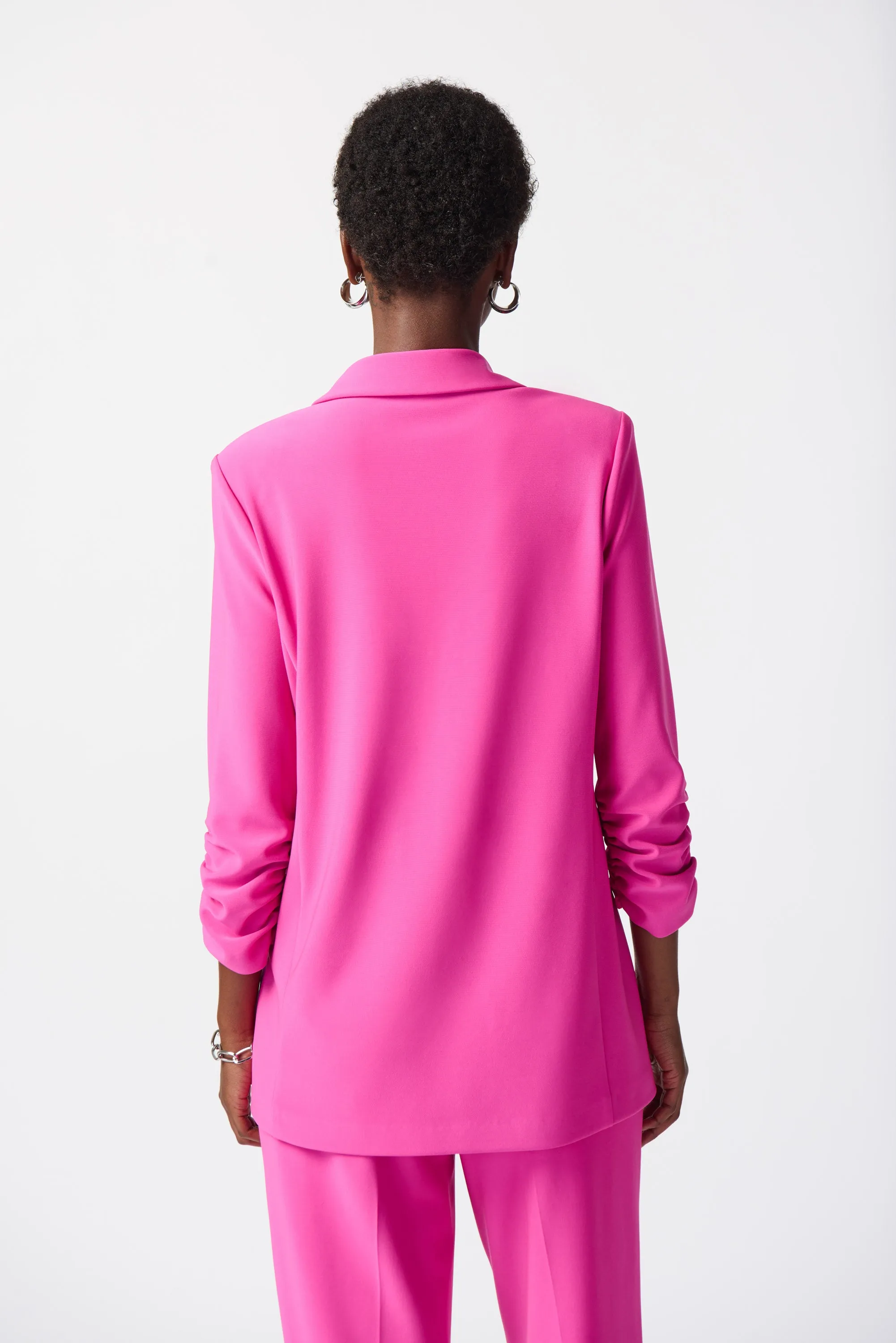 Joseph Ribkoff Silky Knit Blazer with Shirred Sleeves