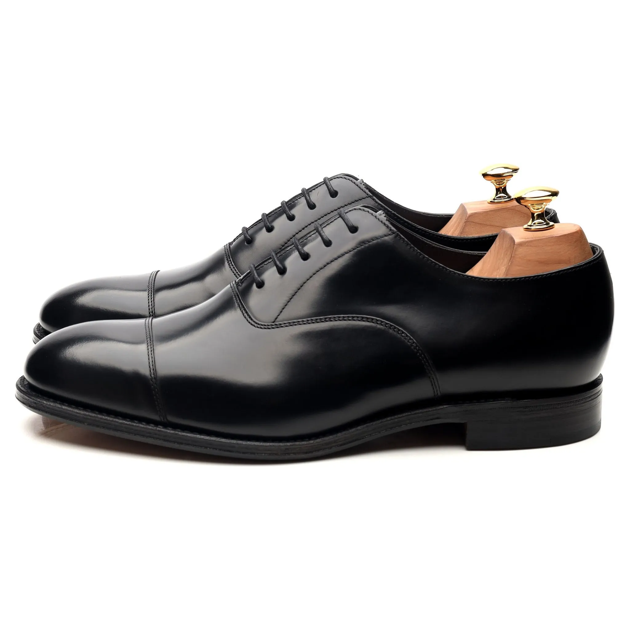 'Knightsbridge' Black Leather Oxford UK 10 F