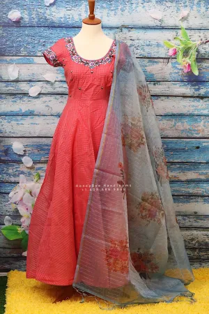 Kota,Indian Designer anarkali,Indian Stitched Dress for women, zardhosi maggam mirror work green Dress ,Indian Partywear Organza Duppatta