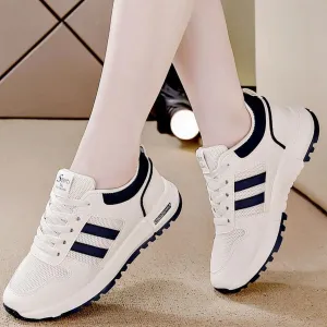 Lace Up Contrast Mesh Breathable Sneakers