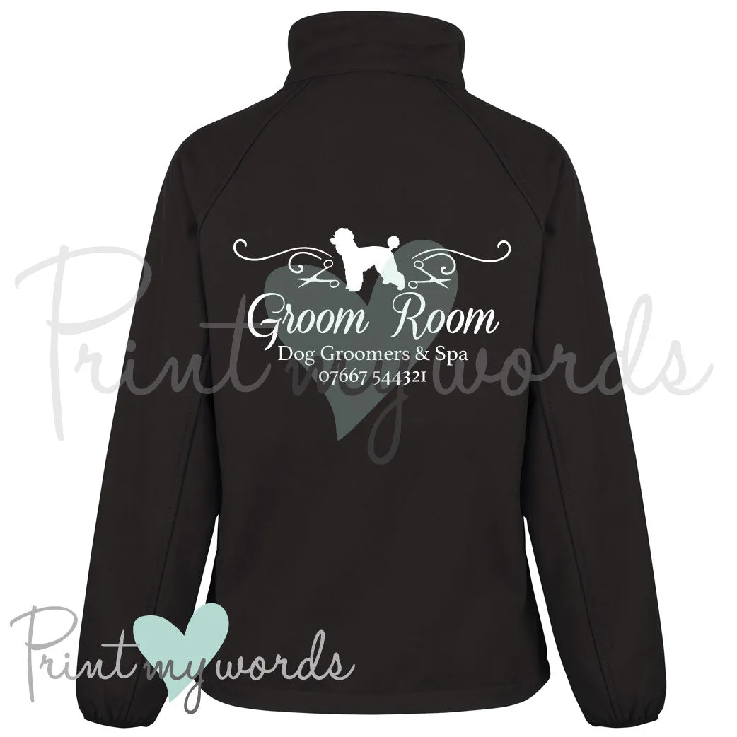 Ladies Personalised Softshell Jacket - Grooming Business