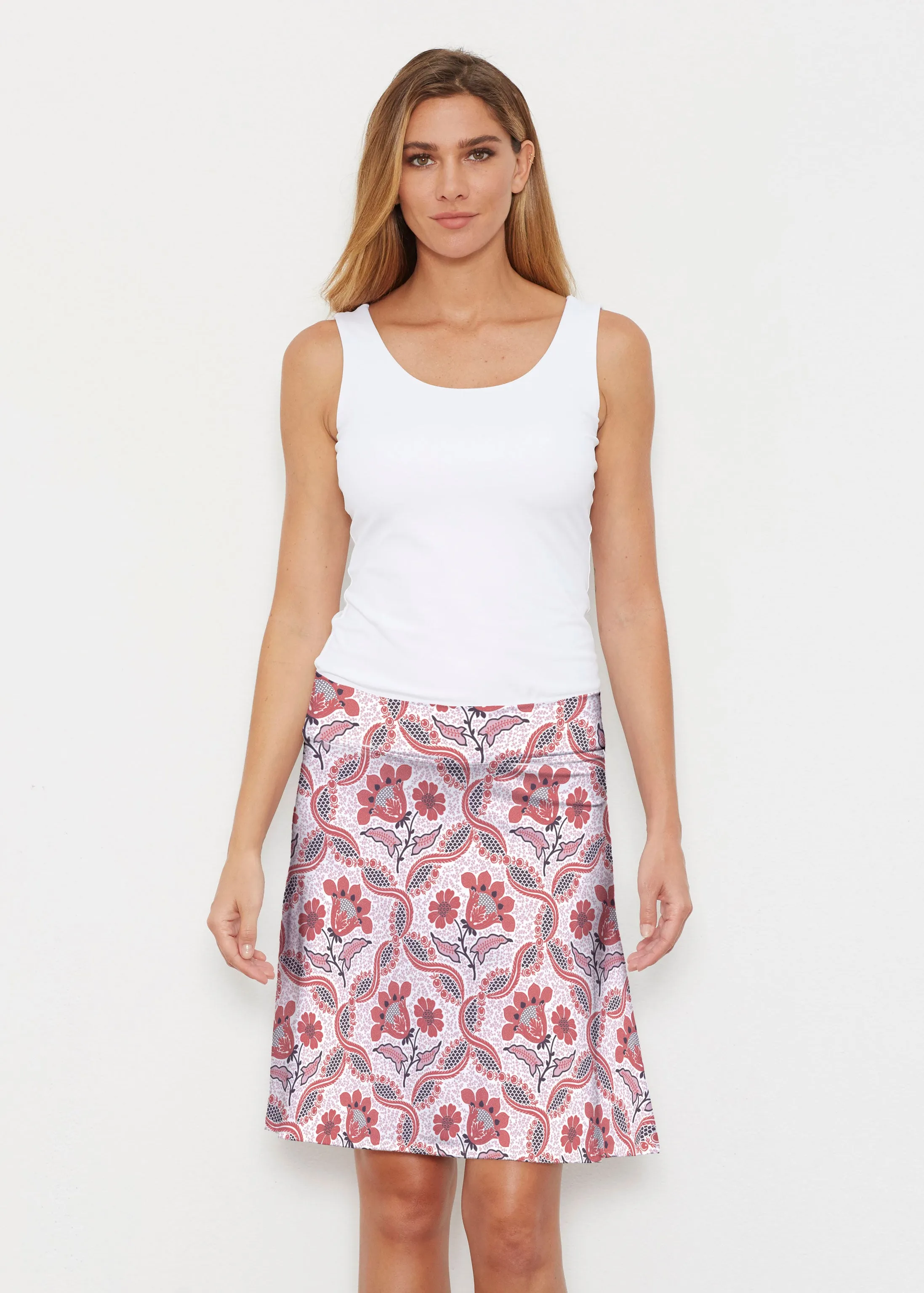 Lattice Floral (7959) ~ Silky Brenda Skirt 21 inch