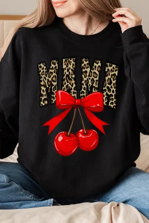 Leopard Cherry Mama Heavy-weight Crew Sweatshirt