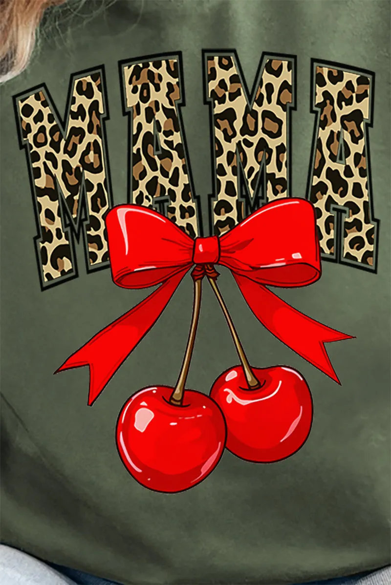 Leopard Cherry Mama Heavy-weight Crew Sweatshirt