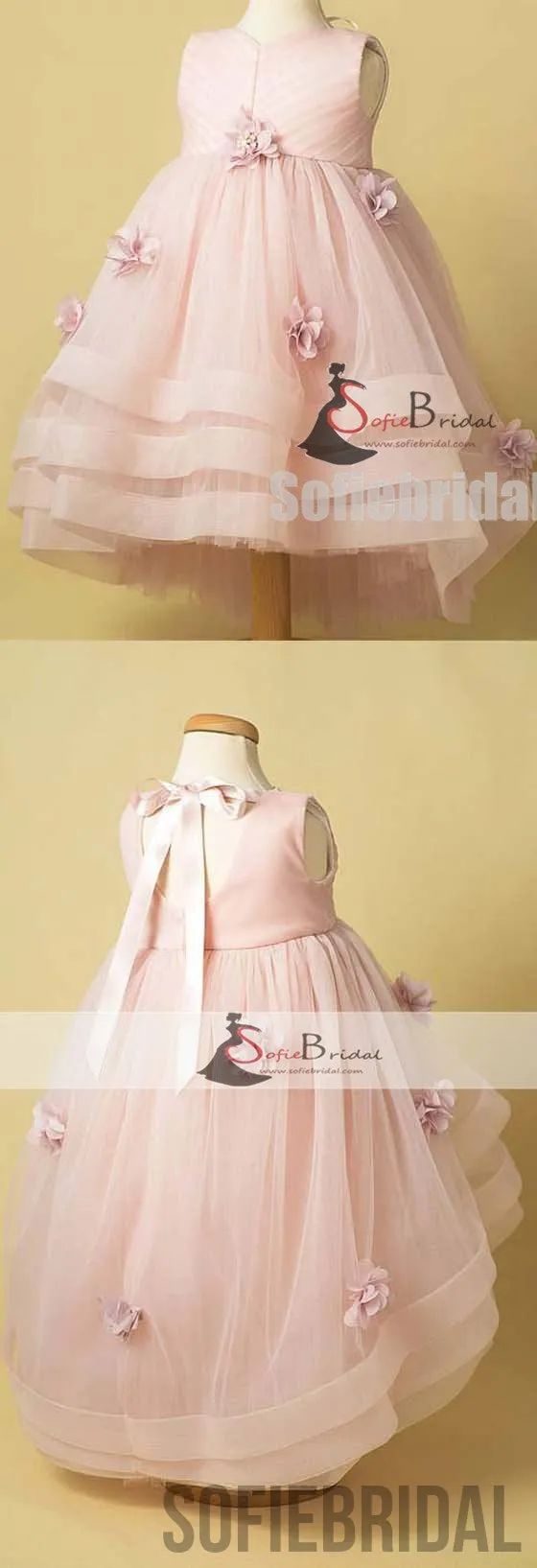 Light Blush Pink Tulle Handmade Little Girl Dresses, Flower Girl Dresses, Lovely Dresses, FG087
