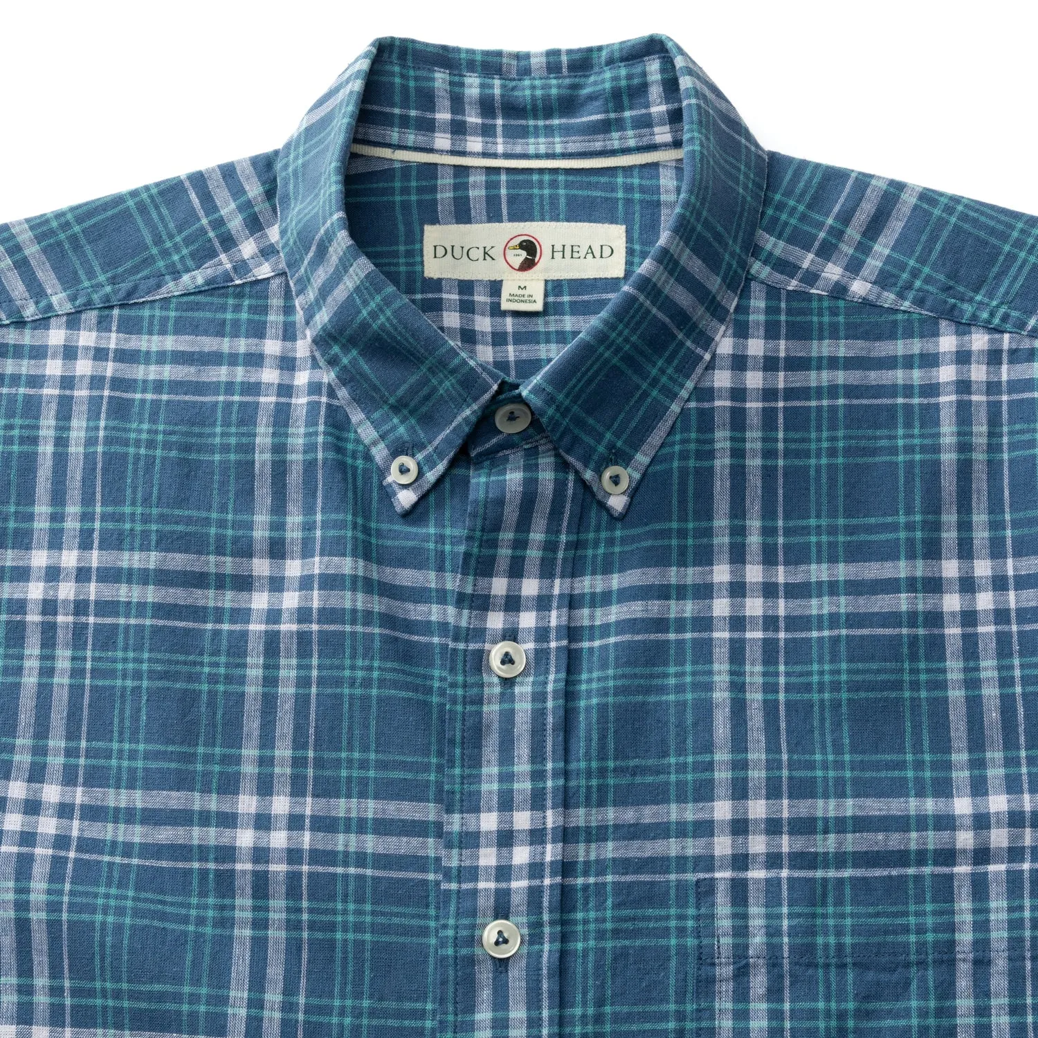 Linen Cotton Oxford Sport Shirt - Quinton Plaid
