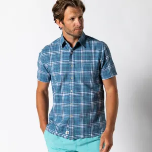 Linen Cotton Oxford Sport Shirt - Quinton Plaid