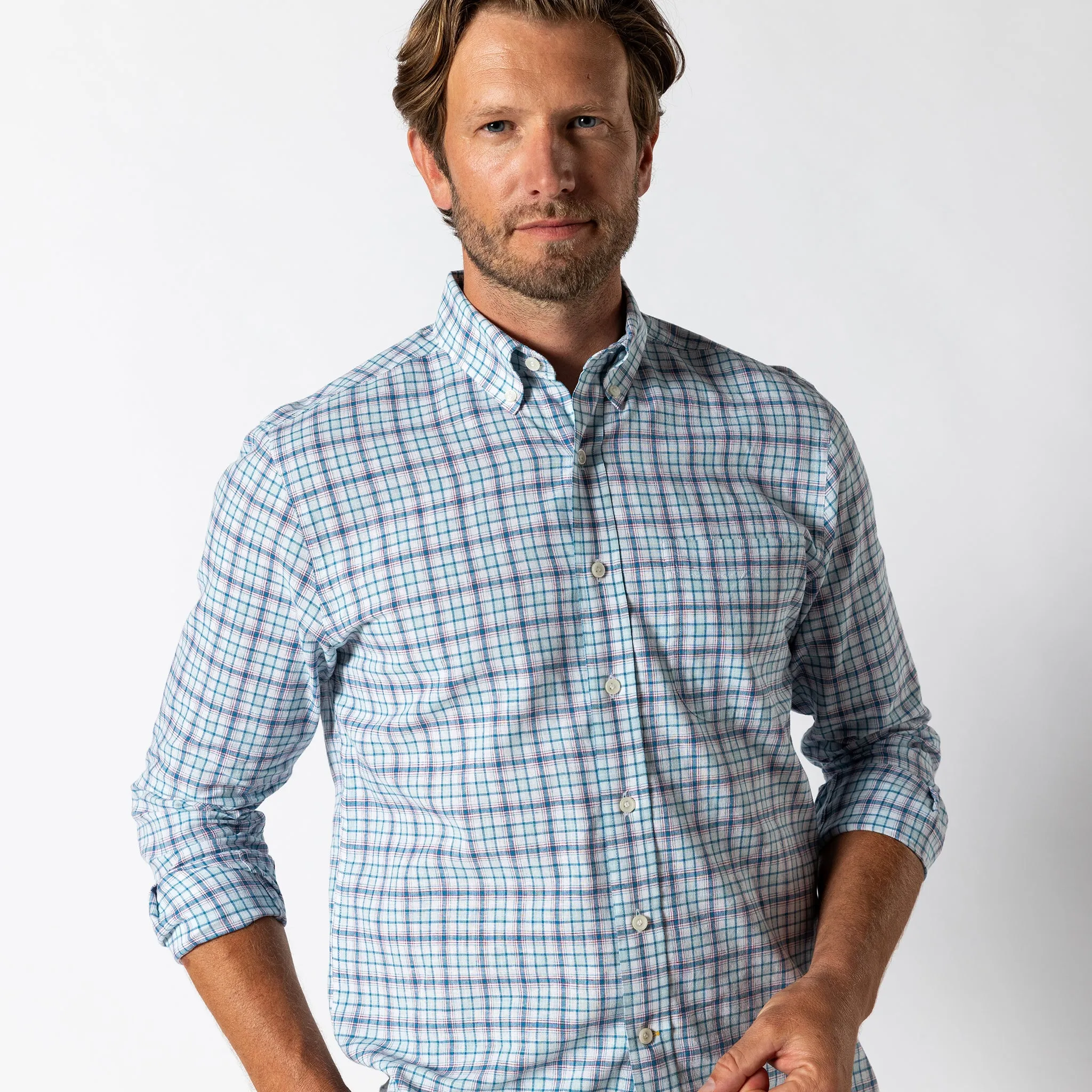 Linen Cotton Sport Shirt - Broome Plaid