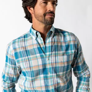 Linen Cotton Sport Shirt - Greenfield Plaid
