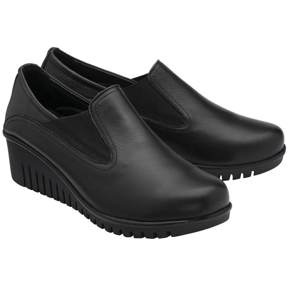 Lotus Delmar Black Leather Shoes