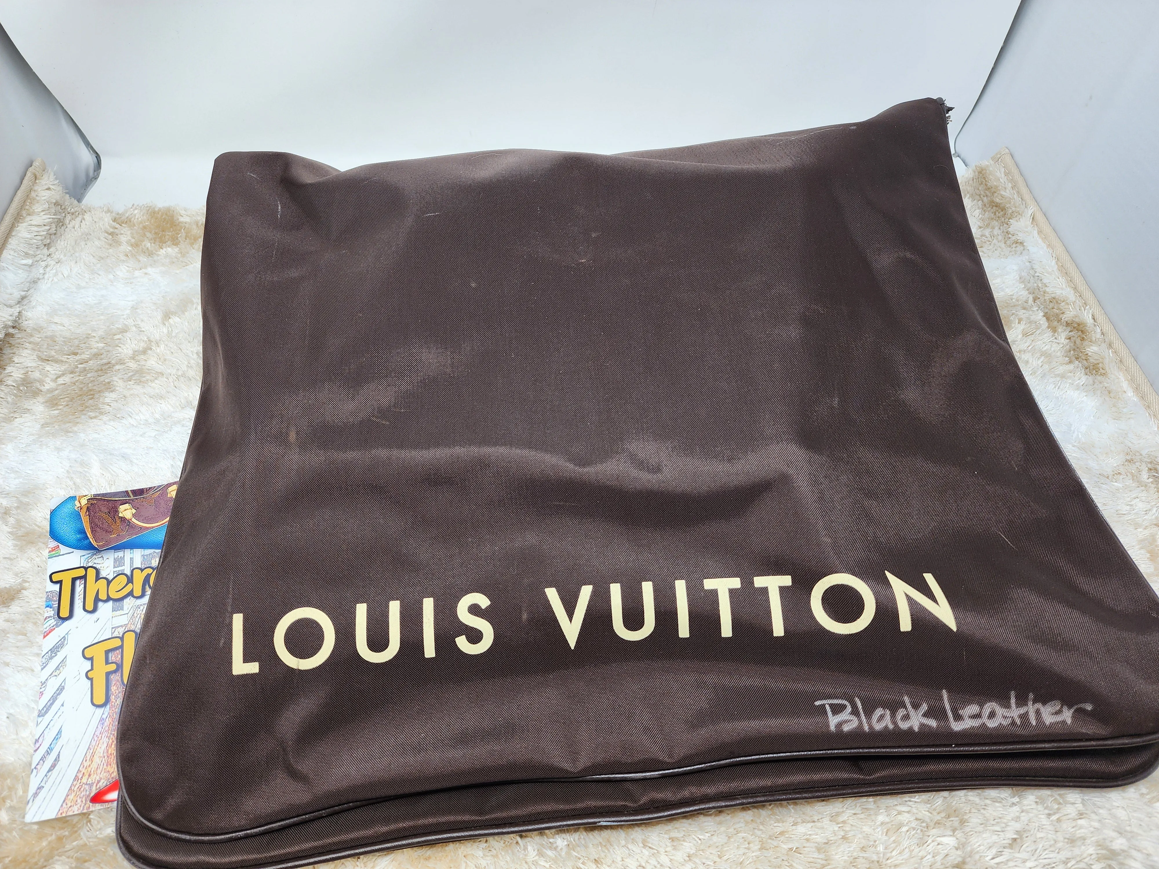 LOUIS VUITTON BLACK KNEE HIGH TALL LOGO LEATHER BOOTS - SIZE 41