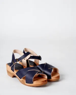 low heel clog - vegetal navy
