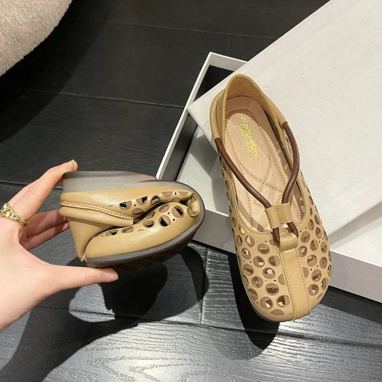 <Clearance Sale> Hollow Out Soft Sole Leather Sandals