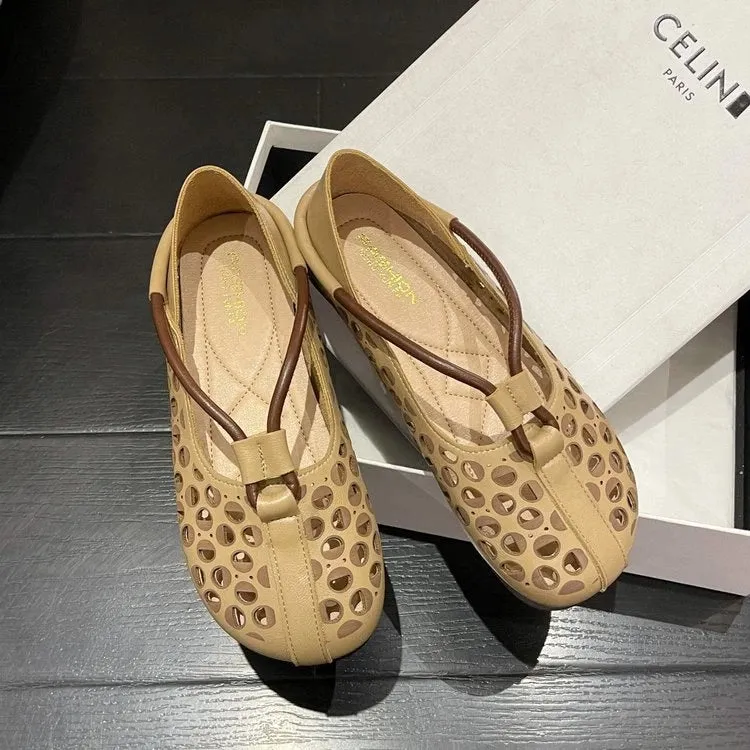 <Clearance Sale> Hollow Out Soft Sole Leather Sandals