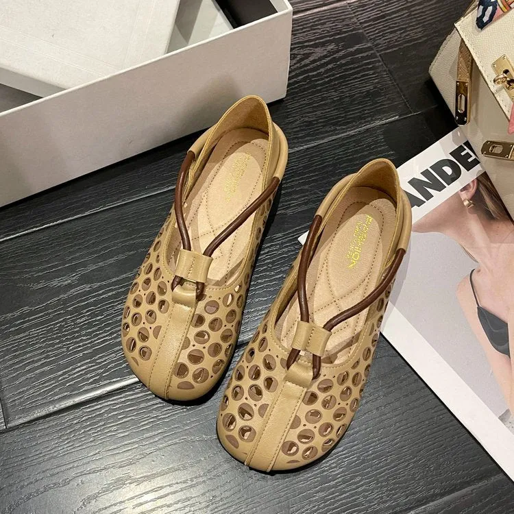 <Clearance Sale> Hollow Out Soft Sole Leather Sandals