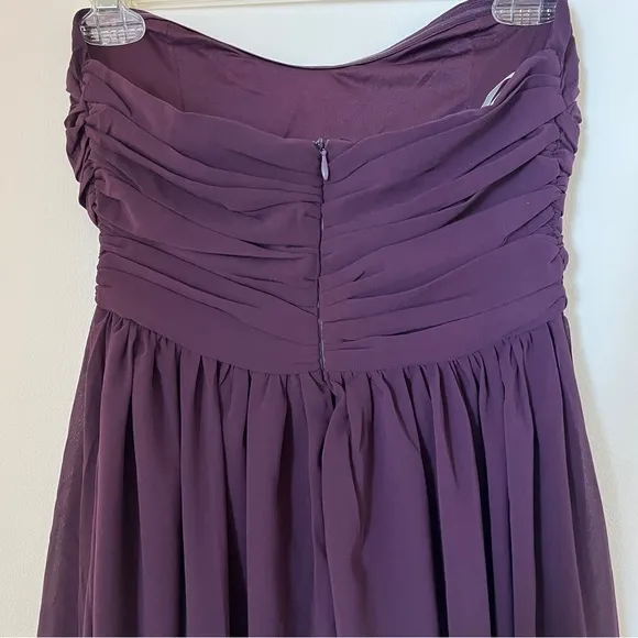 Lulus Luxe Favorite Dark Purple Strapless Ruched Gown