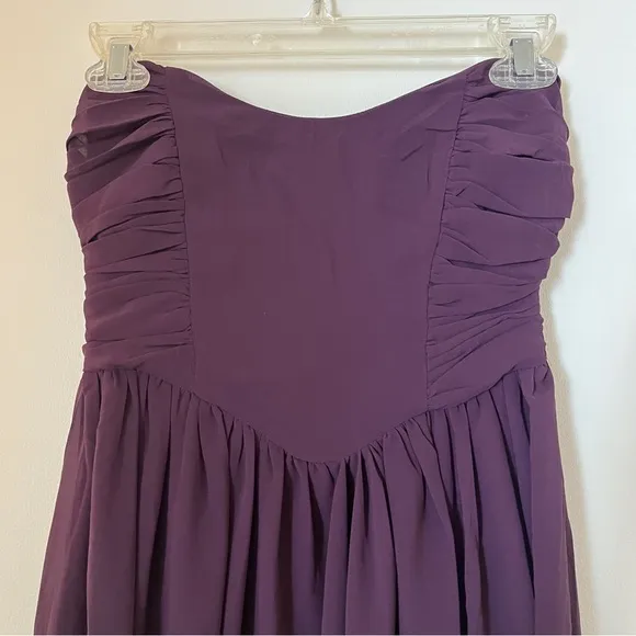 Lulus Luxe Favorite Dark Purple Strapless Ruched Gown