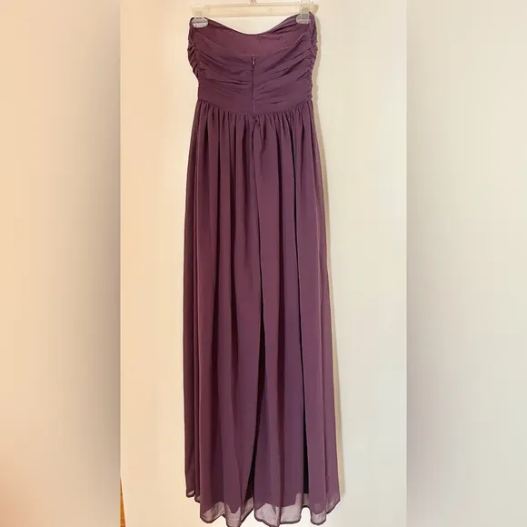 Lulus Luxe Favorite Dark Purple Strapless Ruched Gown