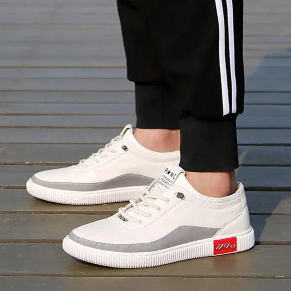 Luxury Brand Men Shoes Genuine Leather Casual Shoes Fashion Breathable Men Chunky Sneakers White Lace Up Flat Sport Board Shoes