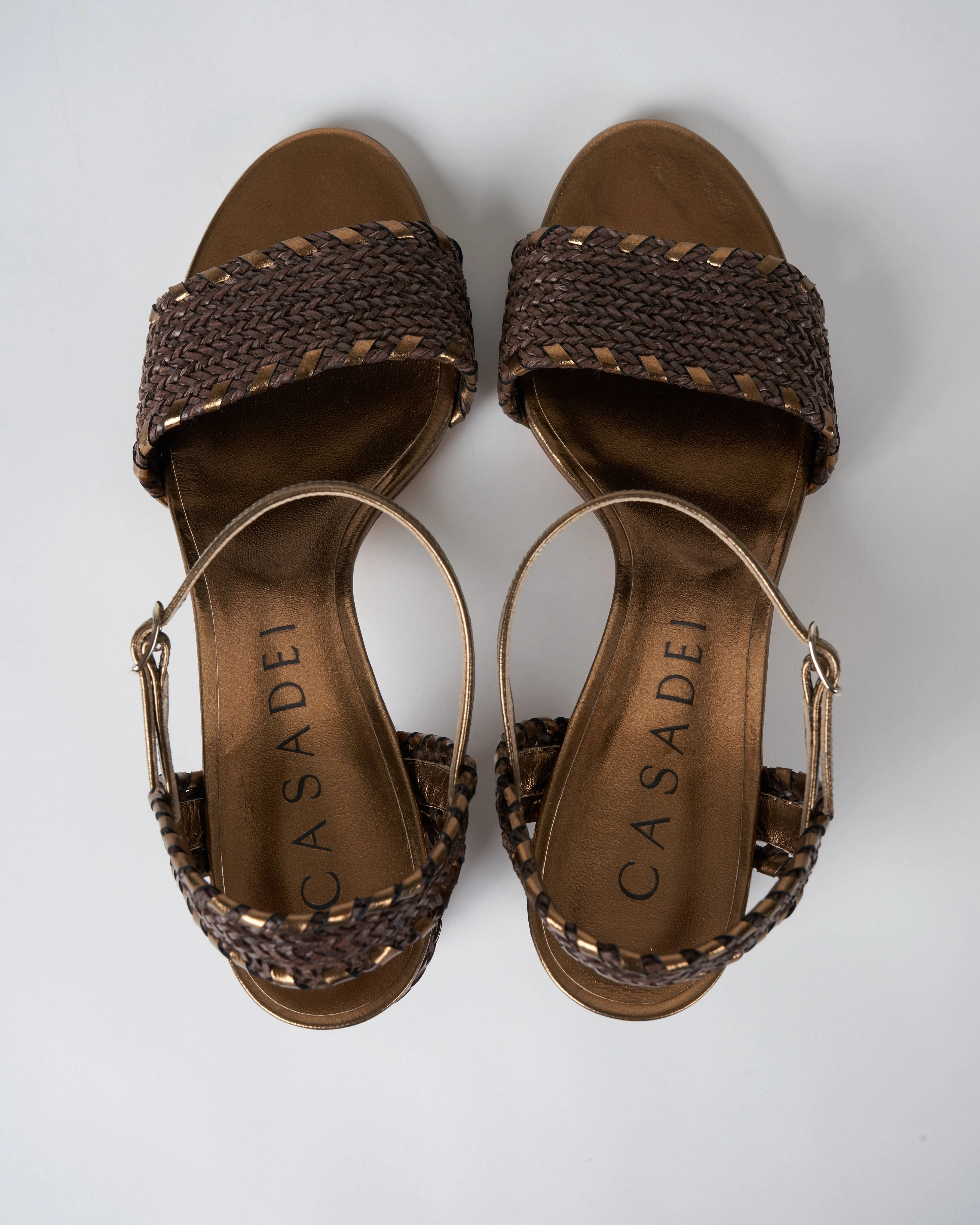 marbella sandal - cioccolato/ottone