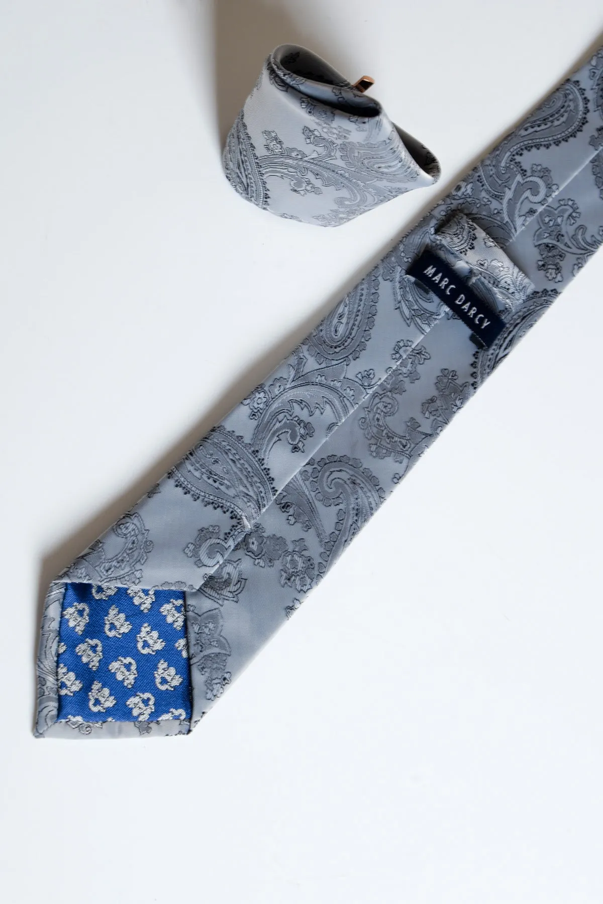 Marc Darcy Paisley Tie Set Grey
