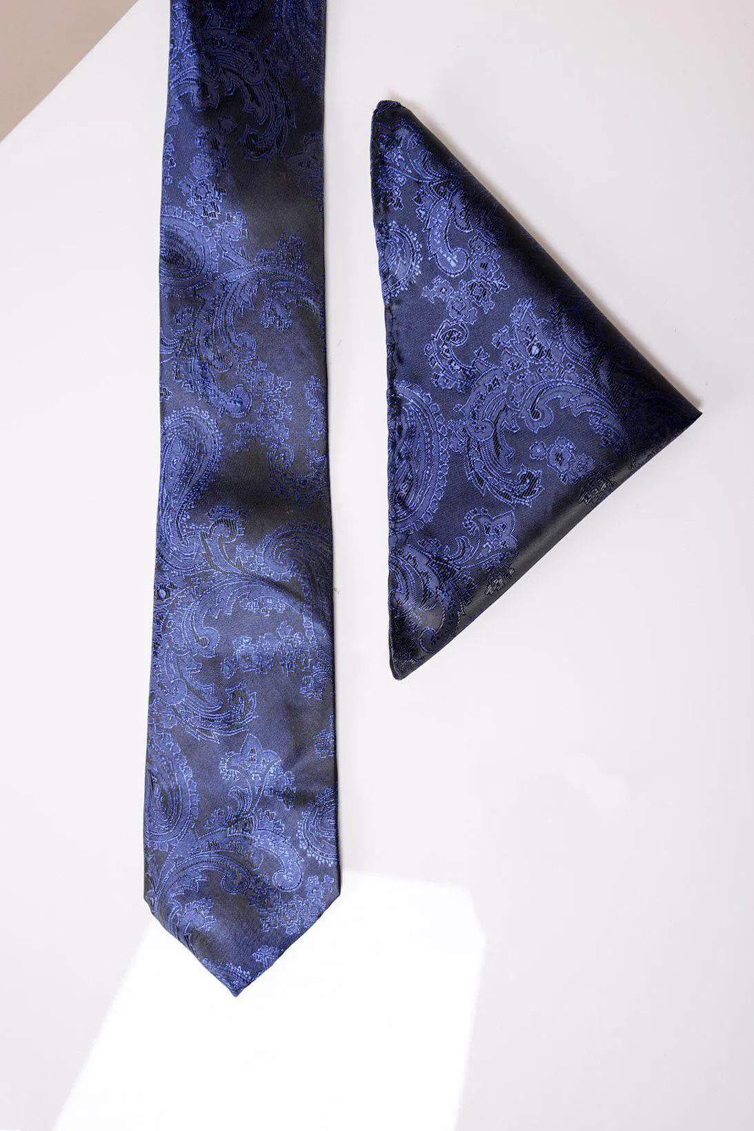 Marc Darcy Paisley Tie Set Midnight