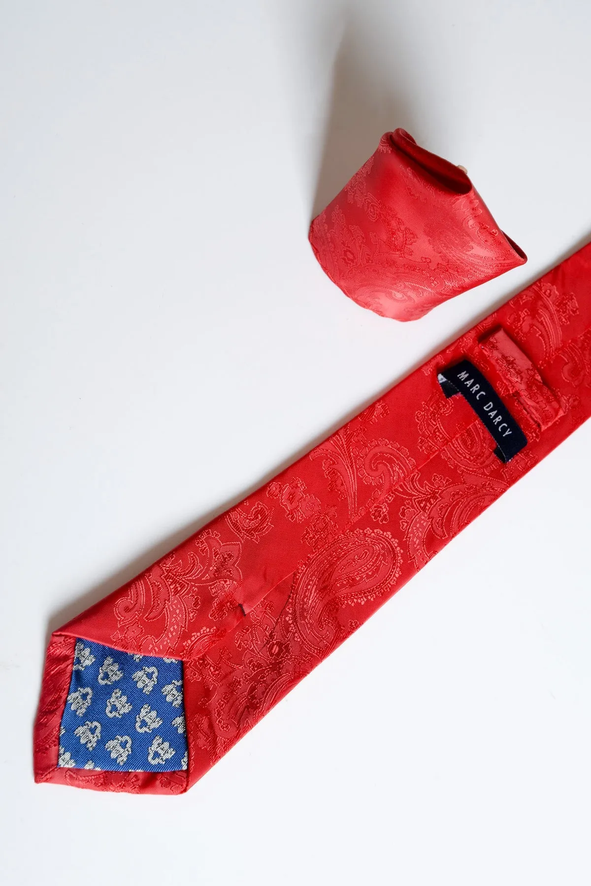 Marc Darcy Paisley Tie Set Red
