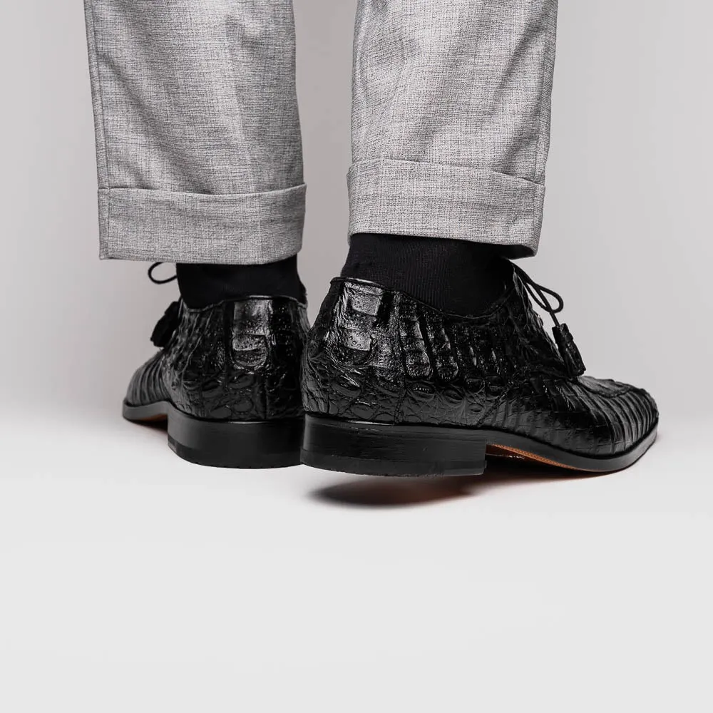 Marco Di Milano Apricena Caiman Crocodile Derby in Black
