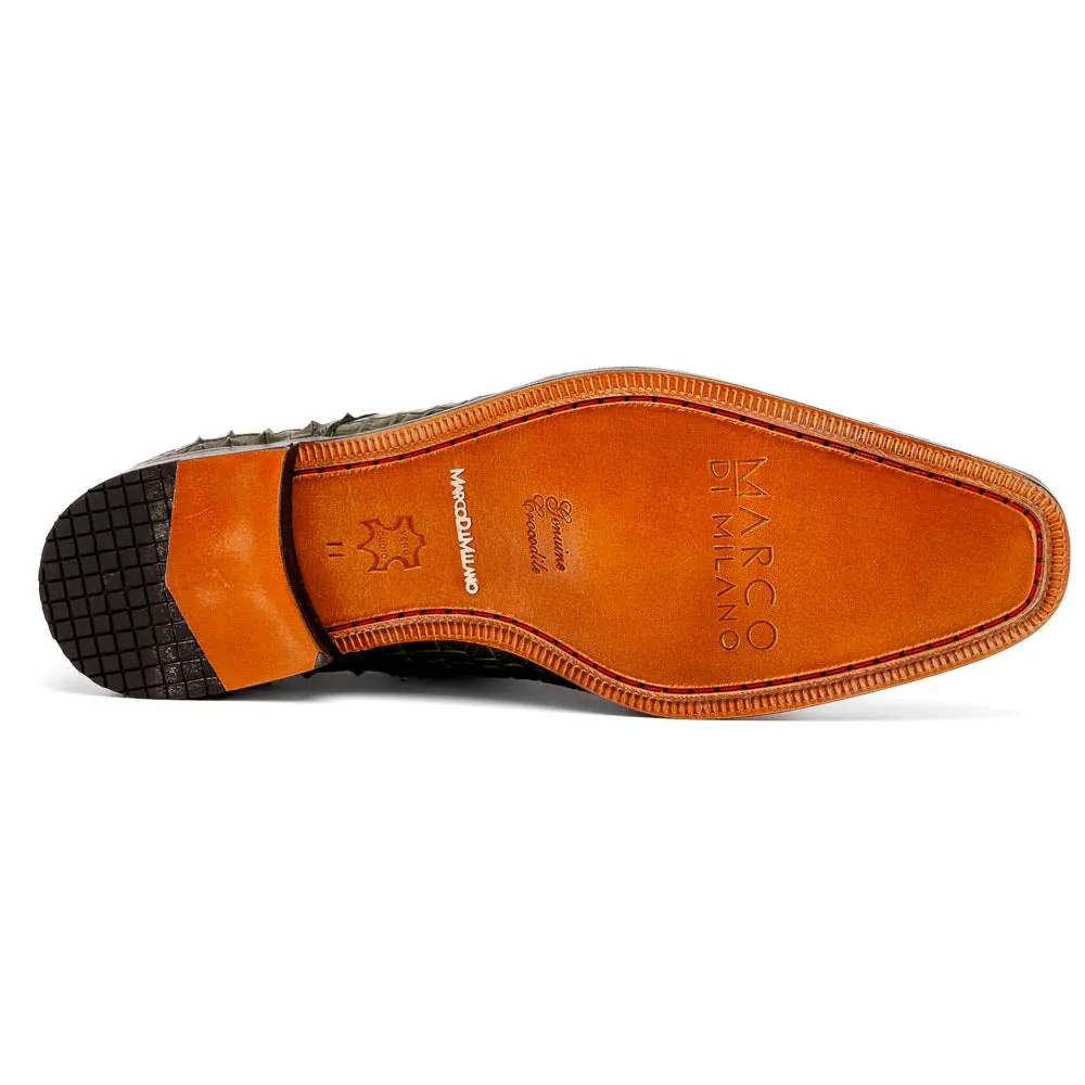 Marco Di Milano Nilo Forest Green Nile Crocodile Derby Shoe