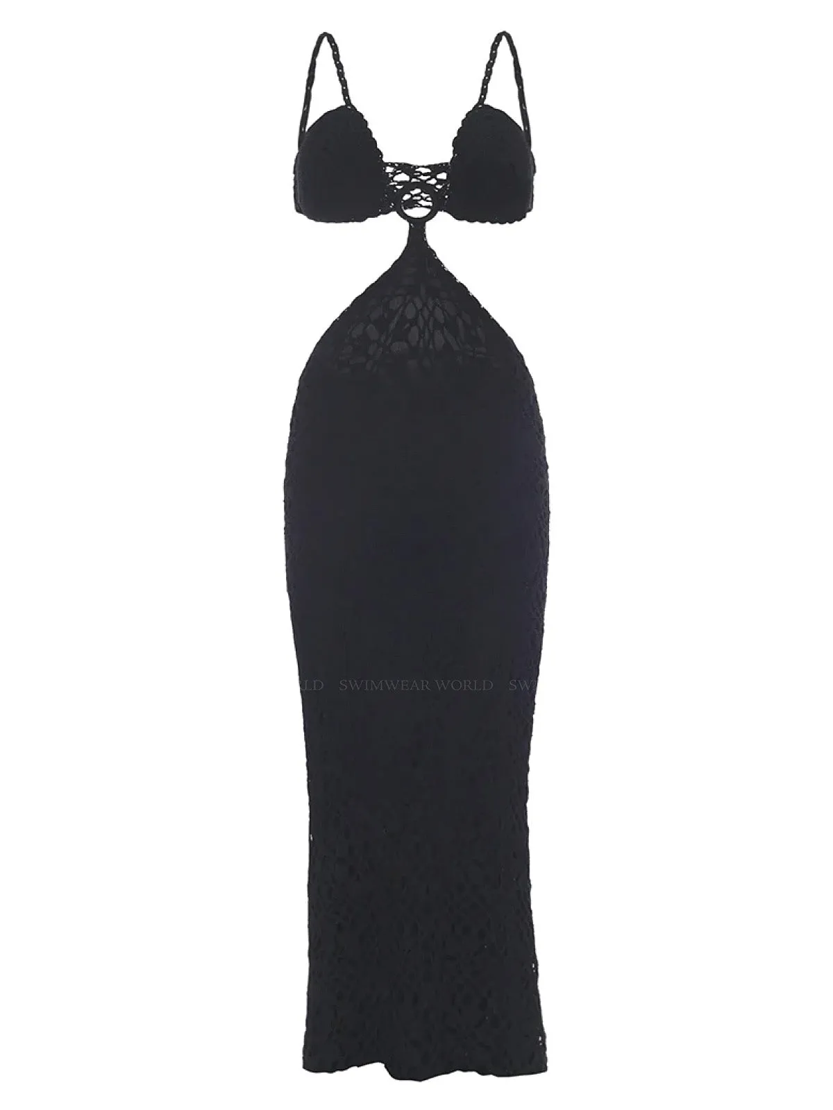Martina Crochet Black Dress ::RET
