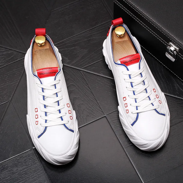 Men Fashion Causal Shoes Spring Autumn Youth Trending White Shoes Male Thick Bottom Luxury Designer Breathable Loafers