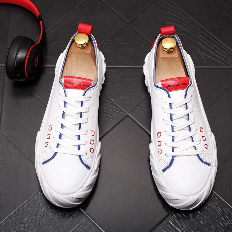 Men Fashion Causal Shoes Spring Autumn Youth Trending White Shoes Male Thick Bottom Luxury Designer Breathable Loafers
