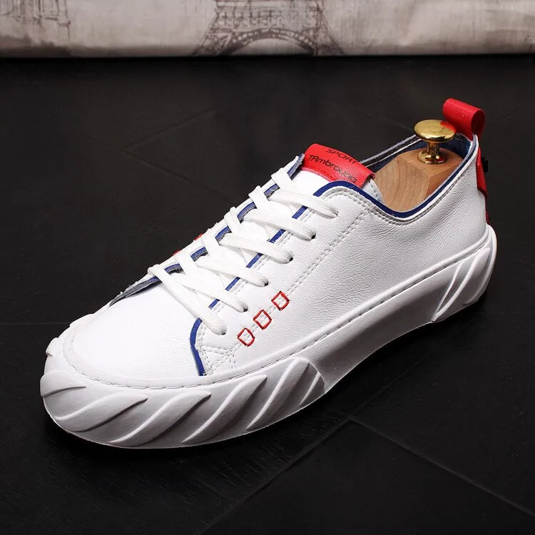 Men Fashion Causal Shoes Spring Autumn Youth Trending White Shoes Male Thick Bottom Luxury Designer Breathable Loafers