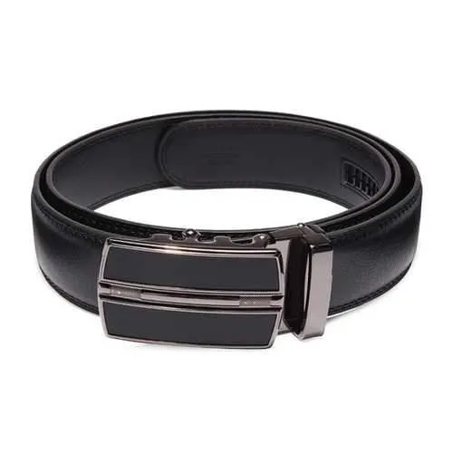Men's Automatic Buckle Leather Casual Business Black Belt