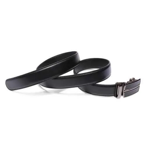 Men's Automatic Buckle Leather Casual Business Black Belt