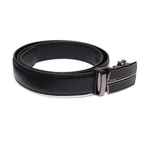 Men's Automatic Buckle Leather Casual Business Black Belt