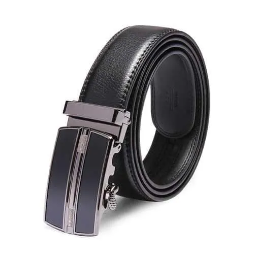 Men's Automatic Buckle Leather Casual Business Black Belt