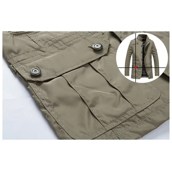 Men's Business Casual Jacket Long Windbreaker Jacket