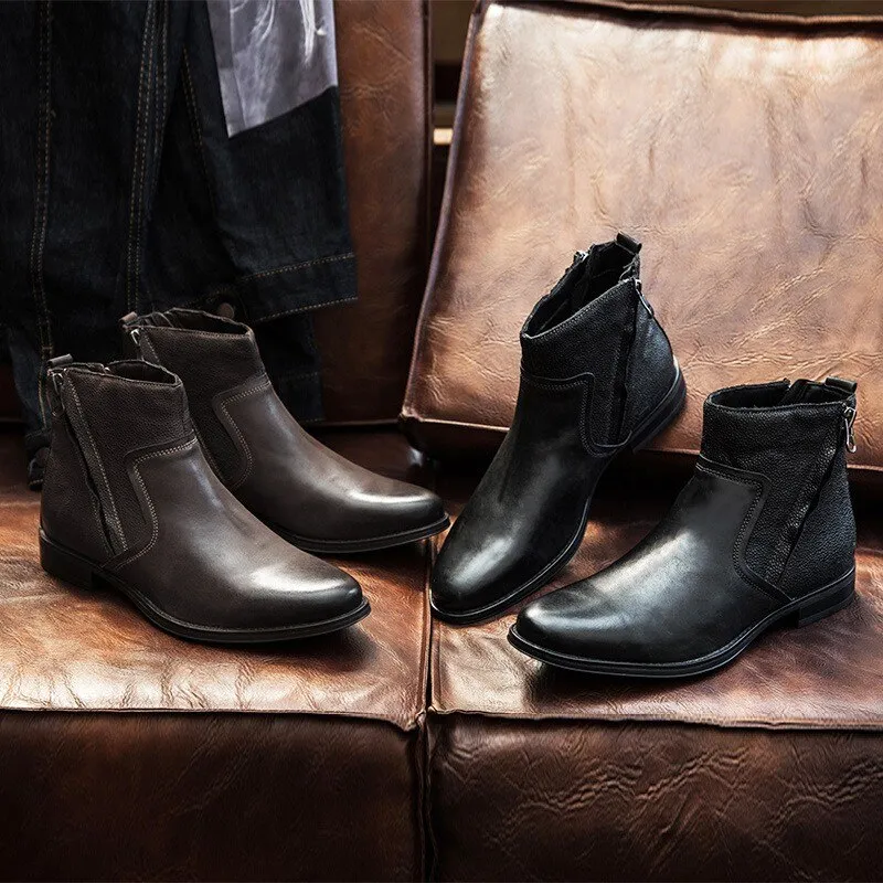 Mens  Chelsea Boots Business Casual High Top Shoes
