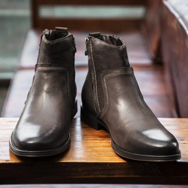 Mens  Chelsea Boots Business Casual High Top Shoes