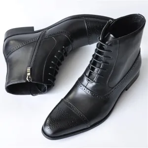 Men's Classic Gentleman Style Zipper Leather Boots