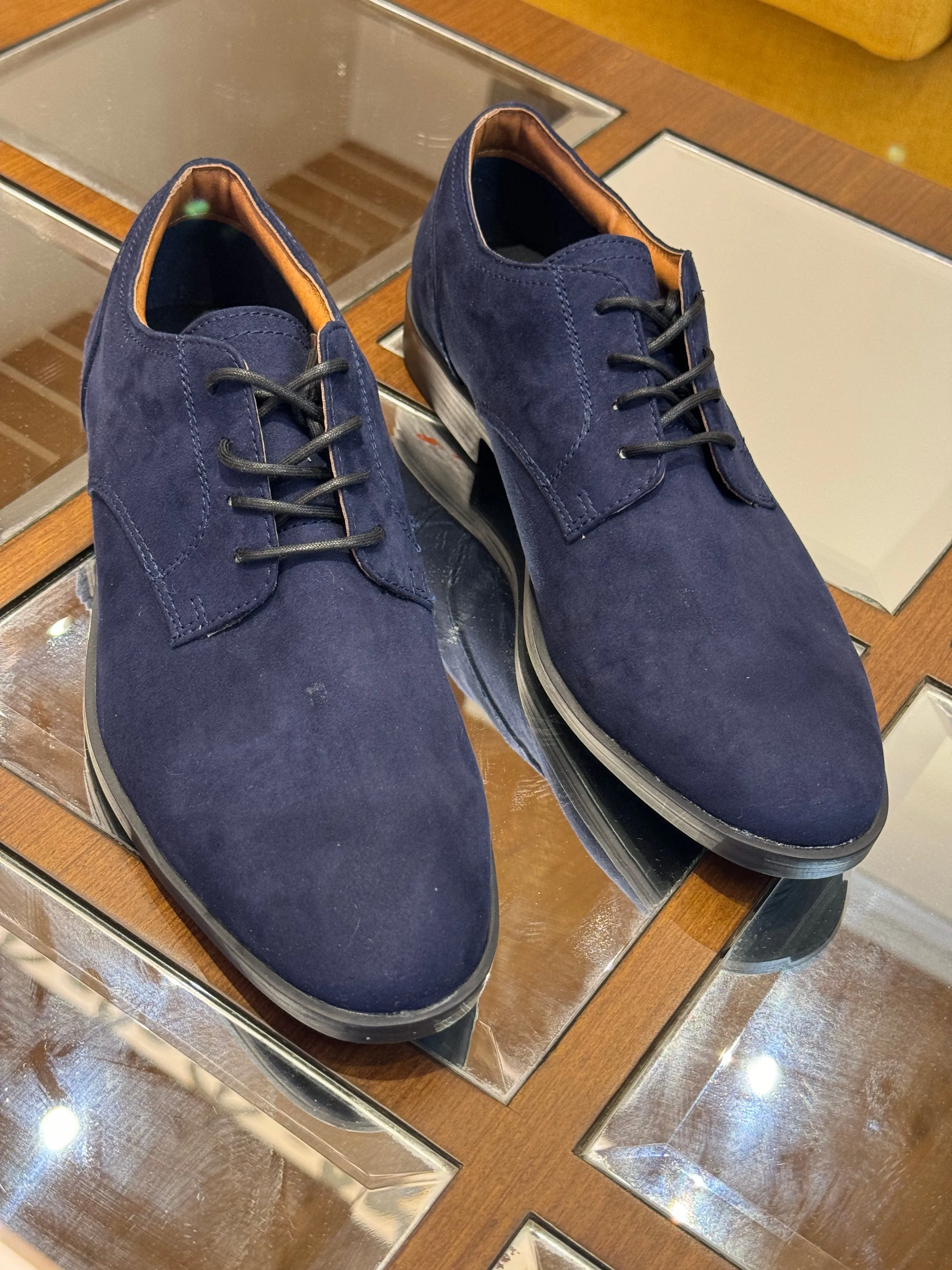 Mens Lace Up Shoes - navy blue
