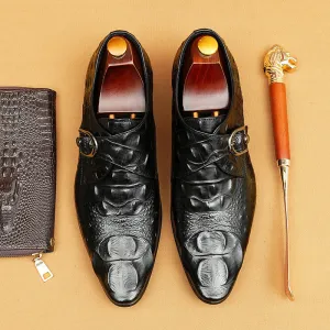 Men's Leather Shoes Crocodile Pattern Men's Shoes British Formal Wear Leather Shoes Leather Business Pumps27101