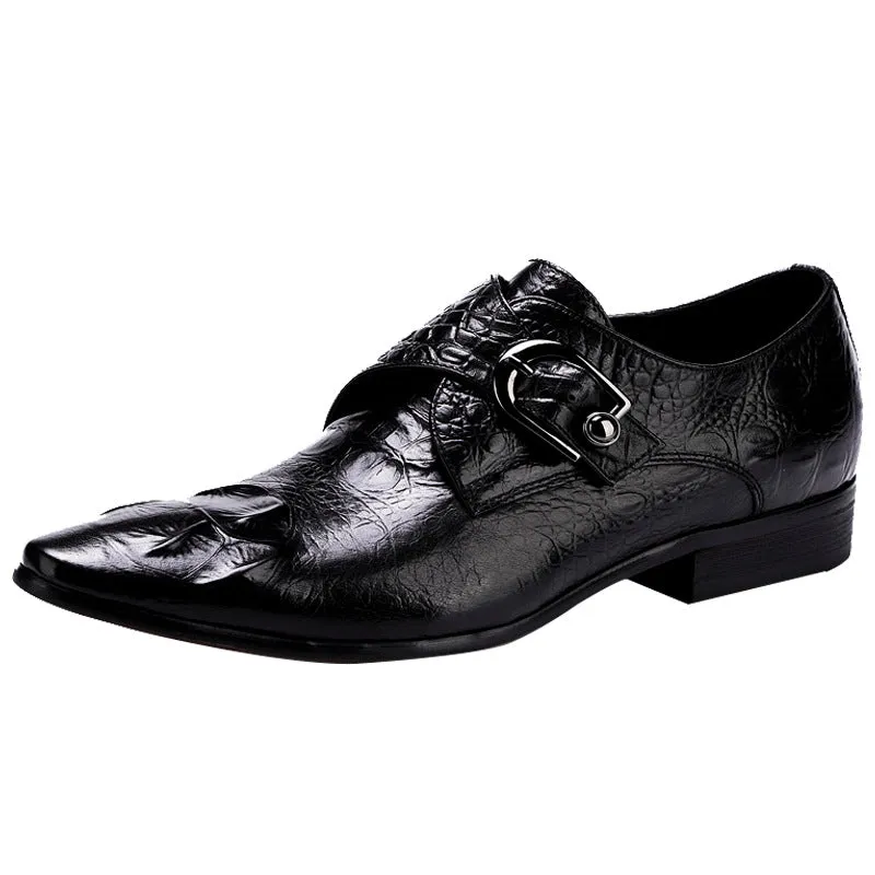 Men's Leather Shoes Crocodile Pattern Men's Shoes British Formal Wear Leather Shoes Leather Business Pumps27101