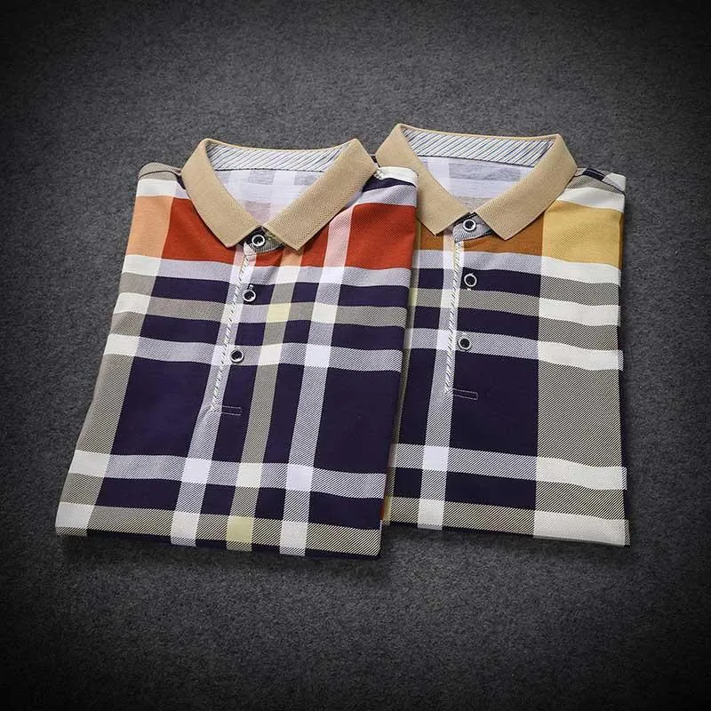 Men's Plaid Business Polo
