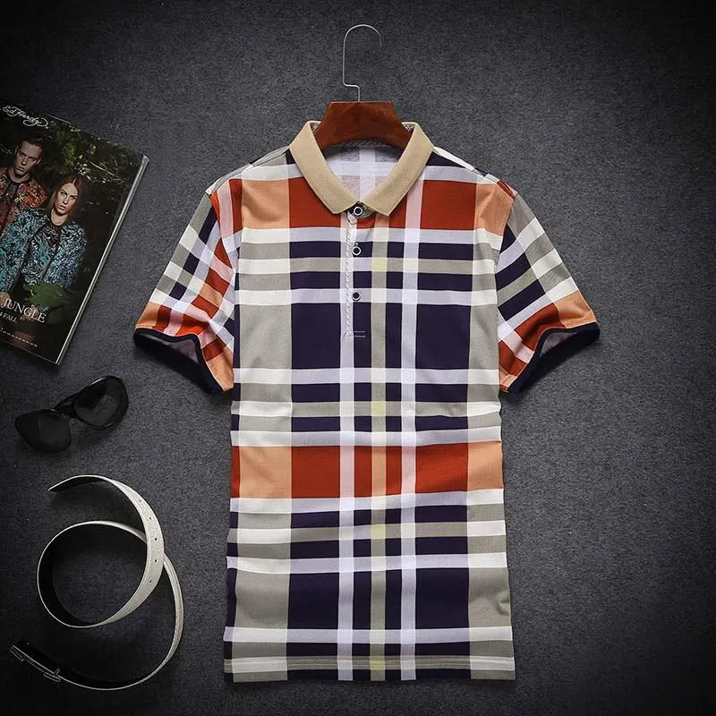 Men's Plaid Business Polo