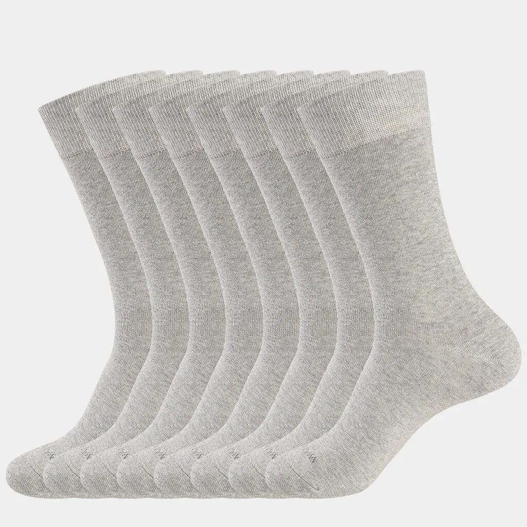MEN'S  SOLID DRESS SOCKS 8PACK