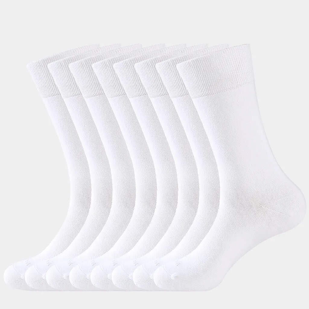 MEN'S  SOLID DRESS SOCKS 8PACK