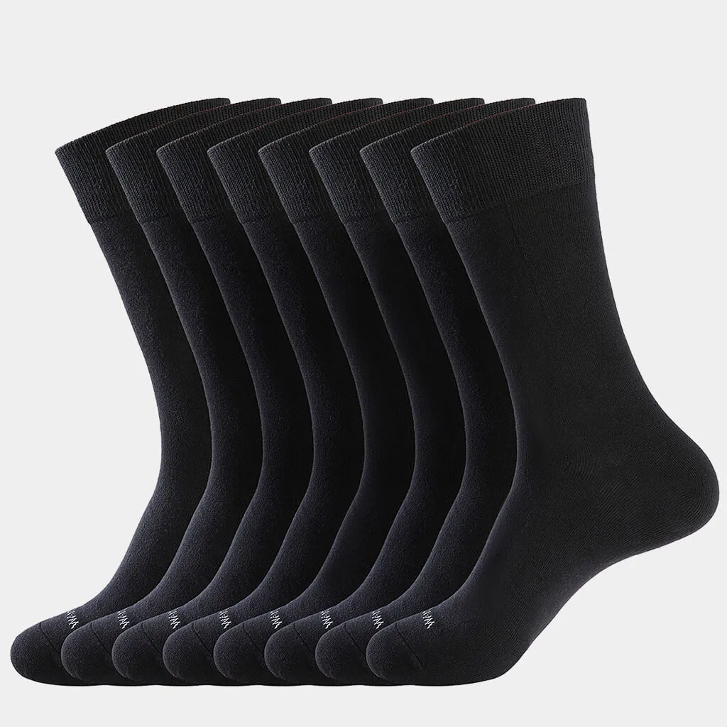 MEN'S  SOLID DRESS SOCKS 8PACK
