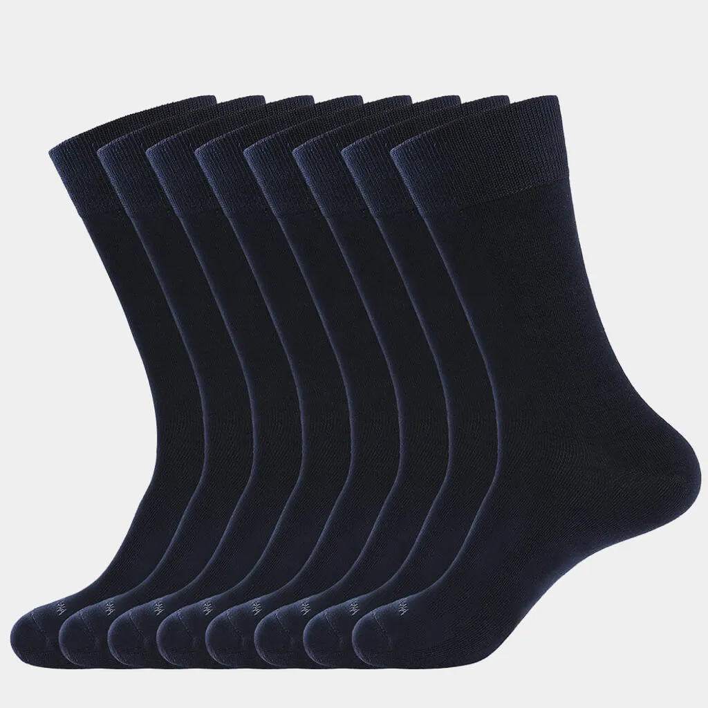 MEN'S  SOLID DRESS SOCKS 8PACK